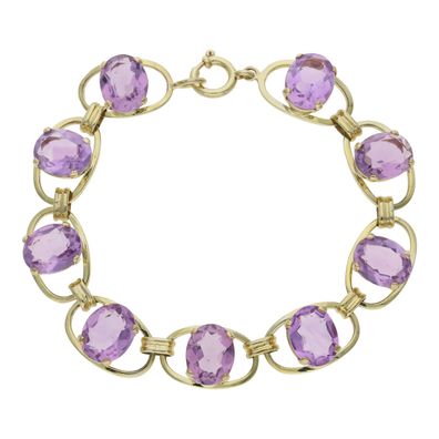 Armband Damen Gold 333 Amethyst Second Hand 25326626 getragen, wie neu
