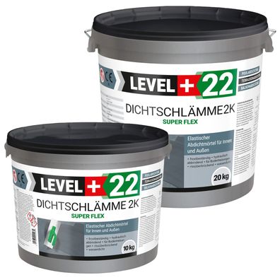 Dichtschlämme 10-100kg Abdichtmörtel 2K Flex Pool Terrasse Dusche Außen Innen L+22
