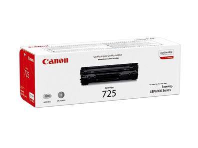 Canon 725 BK (Black) Original Toner Cartridge Schwarz (3484B002) 1600 Seiten