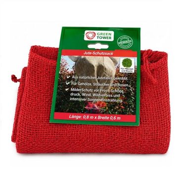 Green Tower Jute-Schutzsack Rot 80x60 cm