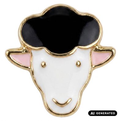 Pin Schaf bunt gold/schwarz