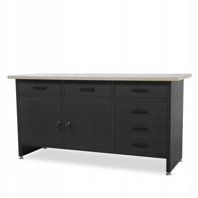 Werkbank mit Arbeitsplatte Werktisch mit 6 Schubladen bis 500 kg Metall 170x60x85 cm