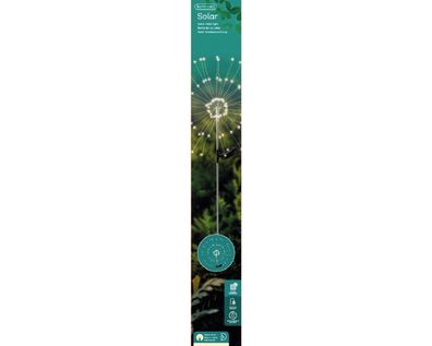 Solar Stabbeleuchtung Draht Dauerbetrieb H.90cm silber