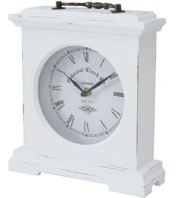 Tischuhr Betty Analog Holz L21 B.6,5 H.24 cm weiß