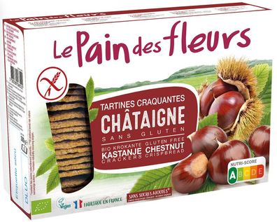 3x Blumenbrot - Le Pain des Fleurs Bio Knusperbrot Kastanien 300 g 300g