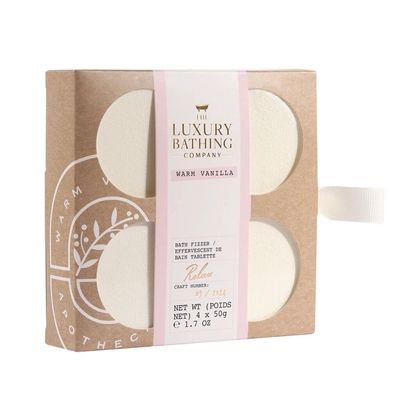 Set, The Luxury Bathing Company, Warm Vanilla, Badebombe, 4 Stück, 50 g