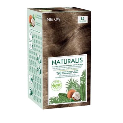 Neva, Naturalis, Permanentes Haarfärbemittel, 8.0 Intensive Hellblond, 150 ml