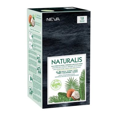 Neva, Naturalis, Permanentes Haarfärbemittel, 1.0 Intensive Black, 150 ml