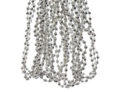 Perlenkette Band Girlande Diamanten Kunststoff Ø.0,5 cm L 2,7 m silber