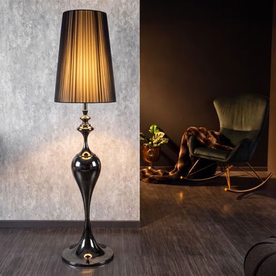 cagü: Edle Design Retro Stehlampe Stehleuchte (SCARLET] Schwarz Standfuß Metall 160cm