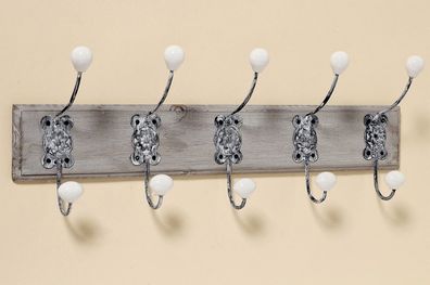 Garderobe Lindsay Eisen grau weiß L.58 cm