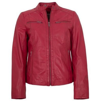 Jilani Collection - Damen Lederjacke Lammnappa rubin rot
