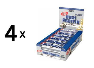 4 x Weider 40% High Protein Bar (24x50g) Stracciatella