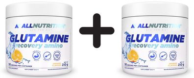 2 x Allnutrition Glutamine Recovery Amino, Orange - 250g