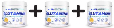 3 x Allnutrition Glutamine Recovery Amino, Orange - 250g