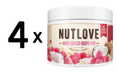 4 x Allnutrition Nutlove, White Choco Raspberry - 500g