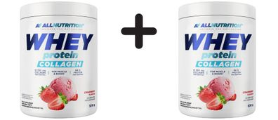 2 x Allnutrition Whey Protein Collagen, Strawberry - 500g