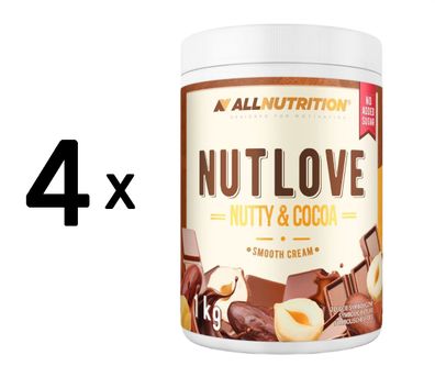 4 x Allnutrition Nutlove, Nutty & Cocoa Smooth Cream - 1000g
