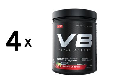4 x VAST V8 Total Energy (20 serv) Cherry Limeade