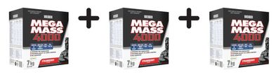 3 x Weider Mega Mass 4000 (7000g) Strawberry