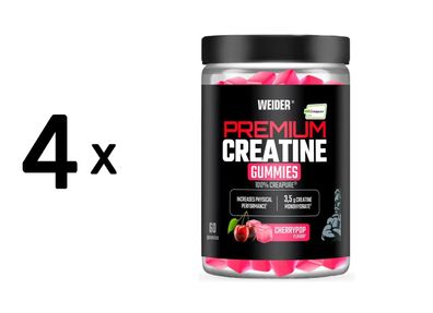 4 x Weider Premium Creapure Gummies (60) Cherrypop