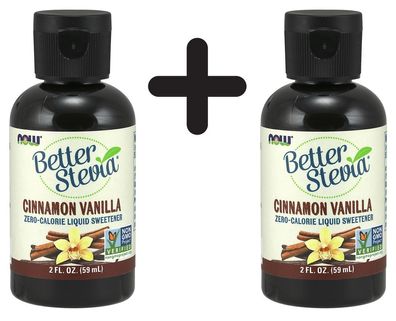 2 x NOW Foods Better Stevia - Liquid Extract, Coconut - 60 ml