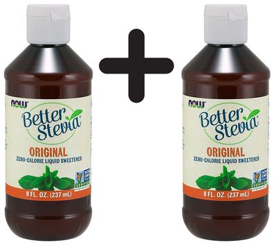 2 x NOW Foods Better Stevia Liquid, Original - 237 ml