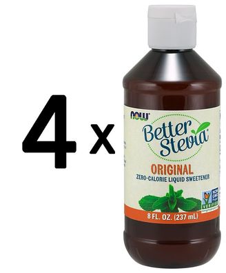 4 x NOW Foods Better Stevia Liquid, Original - 237 ml