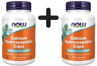 2 x NOW Foods Calcium Hydroxyapatite Caps - 120 caps