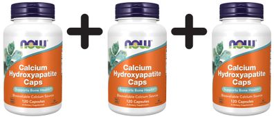3 x NOW Foods Calcium Hydroxyapatite Caps - 120 caps