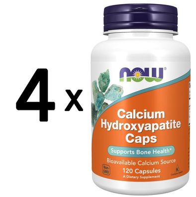 4 x NOW Foods Calcium Hydroxyapatite Caps - 120 caps