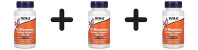 3 x NOW Foods D-Mannose - 60 vcaps