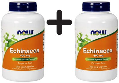 2 x NOW Foods Echinacea, 400mg - 250 vcaps