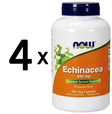 4 x NOW Foods Echinacea, 400mg - 250 vcaps