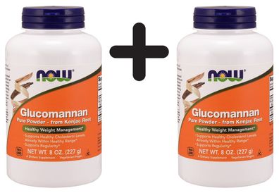 2 x NOW Foods Glucomannan, Pure Powder from Konjac Root - 227g