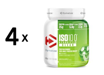 4 x Dymatize ISO 100 Clear (512g) Green Apple