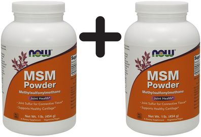 2 x NOW Foods MSM Methylsulphonylmethane, Pure Powder - 454g