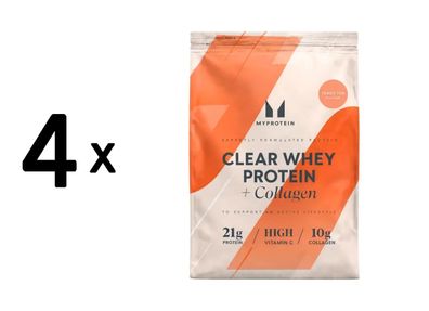 4 x Myprotein Clear Whey Protein + Collagen (500g) Peach Tea