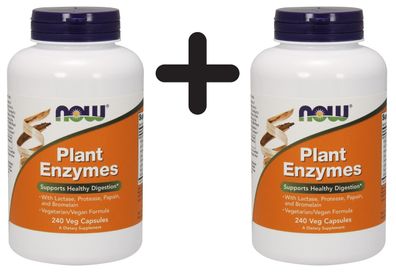 2 x NOW Foods Plant Enzymes - 240 vcaps