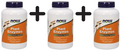 3 x NOW Foods Plant Enzymes - 240 vcaps