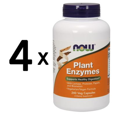 4 x NOW Foods Plant Enzymes - 240 vcaps