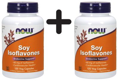 2 x NOW Foods Soy Isoflavones - 120 vcaps