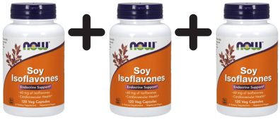 3 x NOW Foods Soy Isoflavones - 120 vcaps