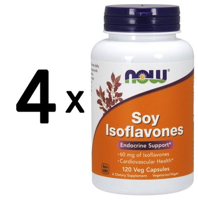 4 x NOW Foods Soy Isoflavones - 120 vcaps