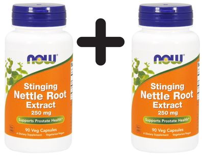 2 x NOW Foods Stinging Nettle Root Extract, 250mg - 90 vcaps