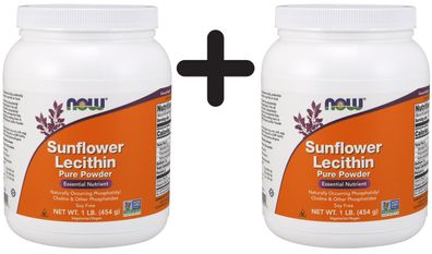 2 x NOW Foods Sunflower Lecithin, Pure Powder - 454g