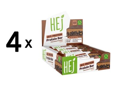 4 x HEJ Natural HEJ 20g Protein Bar (12x60g) Chocolate Brownie