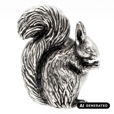 Pin Eichhörnchen altsilber