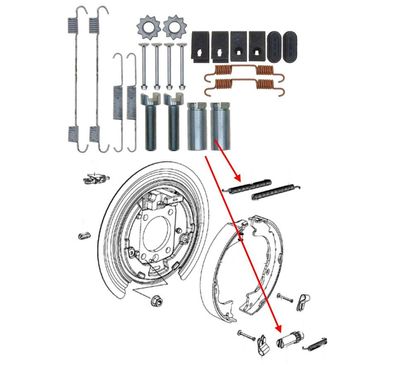 Handbremsbeläge Montagesatz Jeep Grand Cherokee Bj:11-22 / Durango Bj:11-26