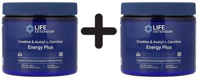 2 x Life Extension Creatine & Acetyl-L-Carnitine Energy Plus - 233g